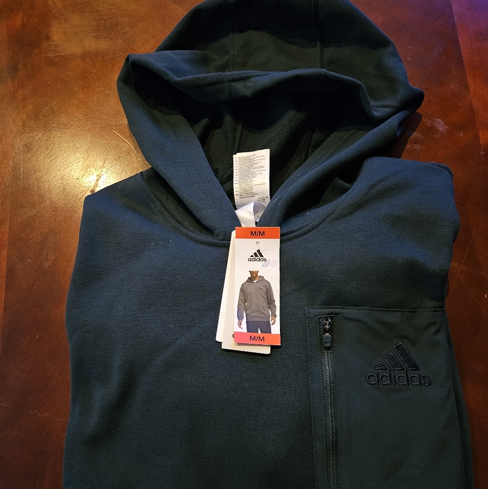 NWT Adidas Pocket Hoodie M Green
